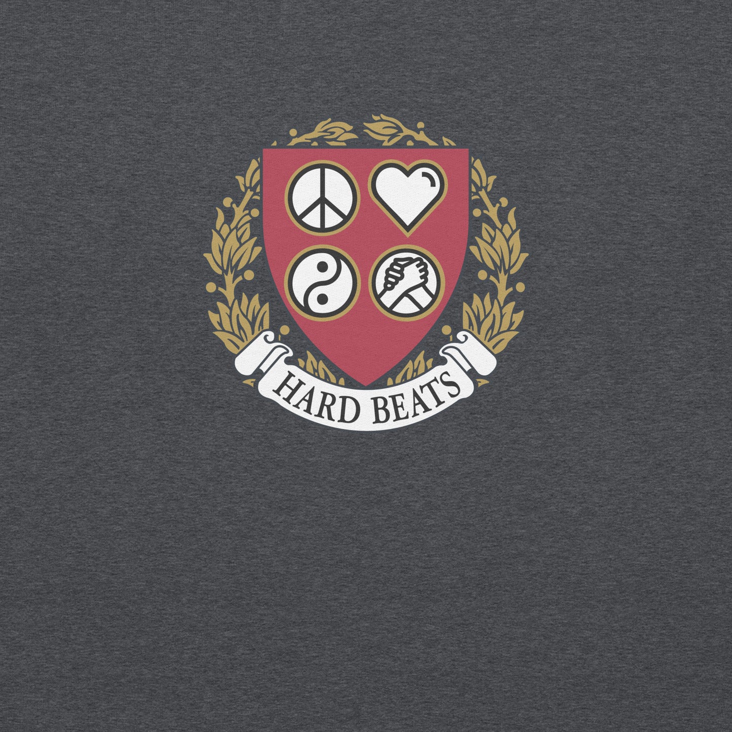 Hard Beats University Unisex Sweatshirt, dark heather, detail