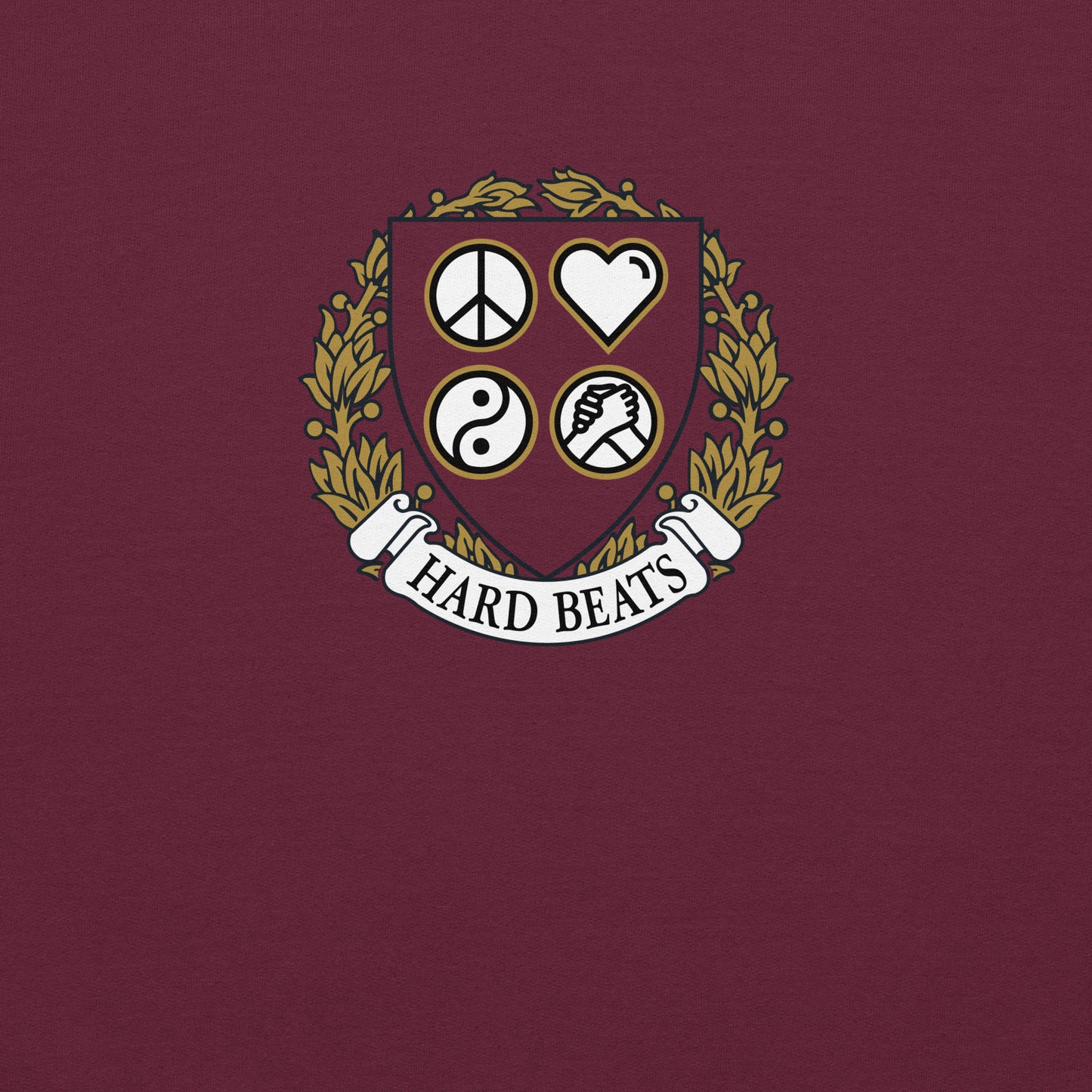 Hard Beats University Unisex Sweatshirt, maroon, detail