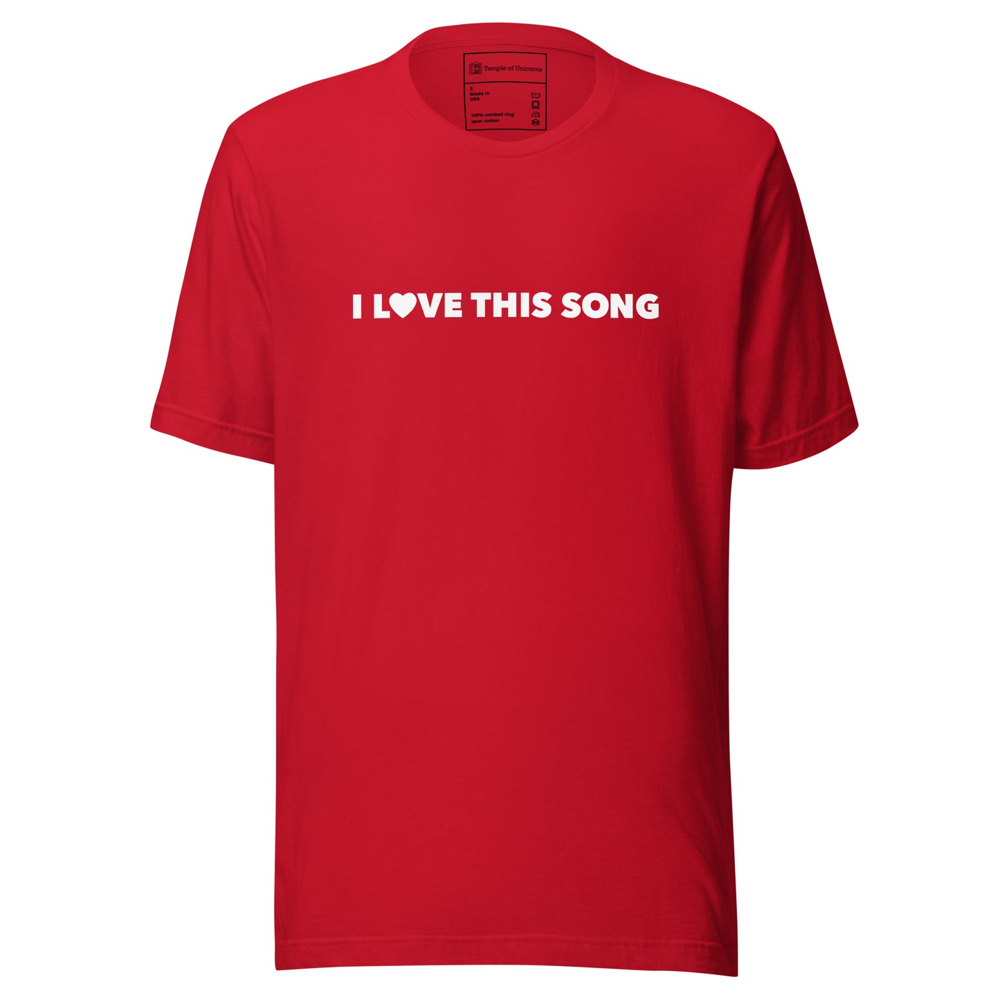 I Love This Song Statement Tee, red