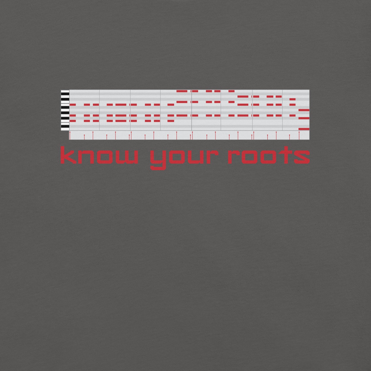 Know Your Roots MIDI Classic Tee, asphalt