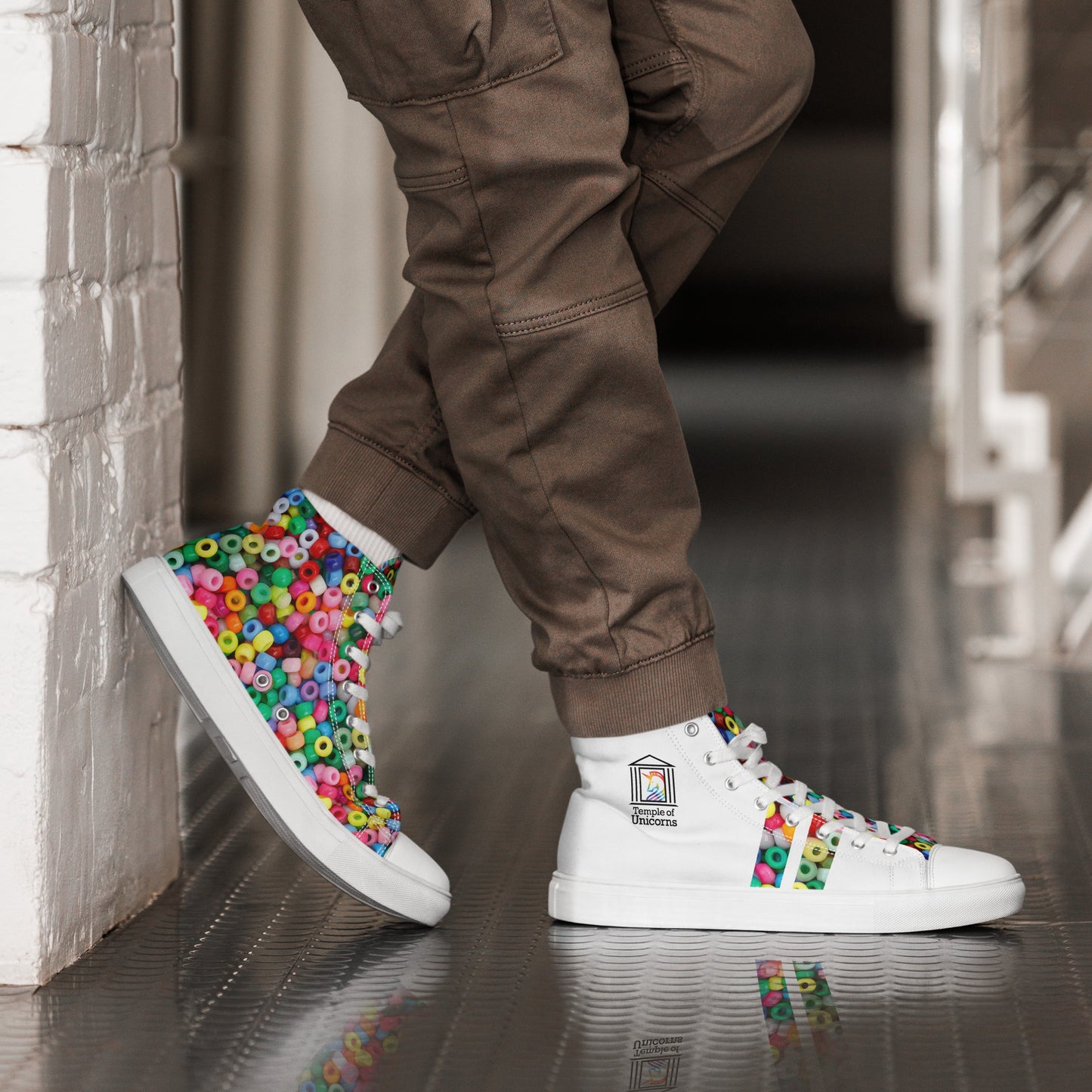 Spread PLUR Men's High Top Canvas Shoes