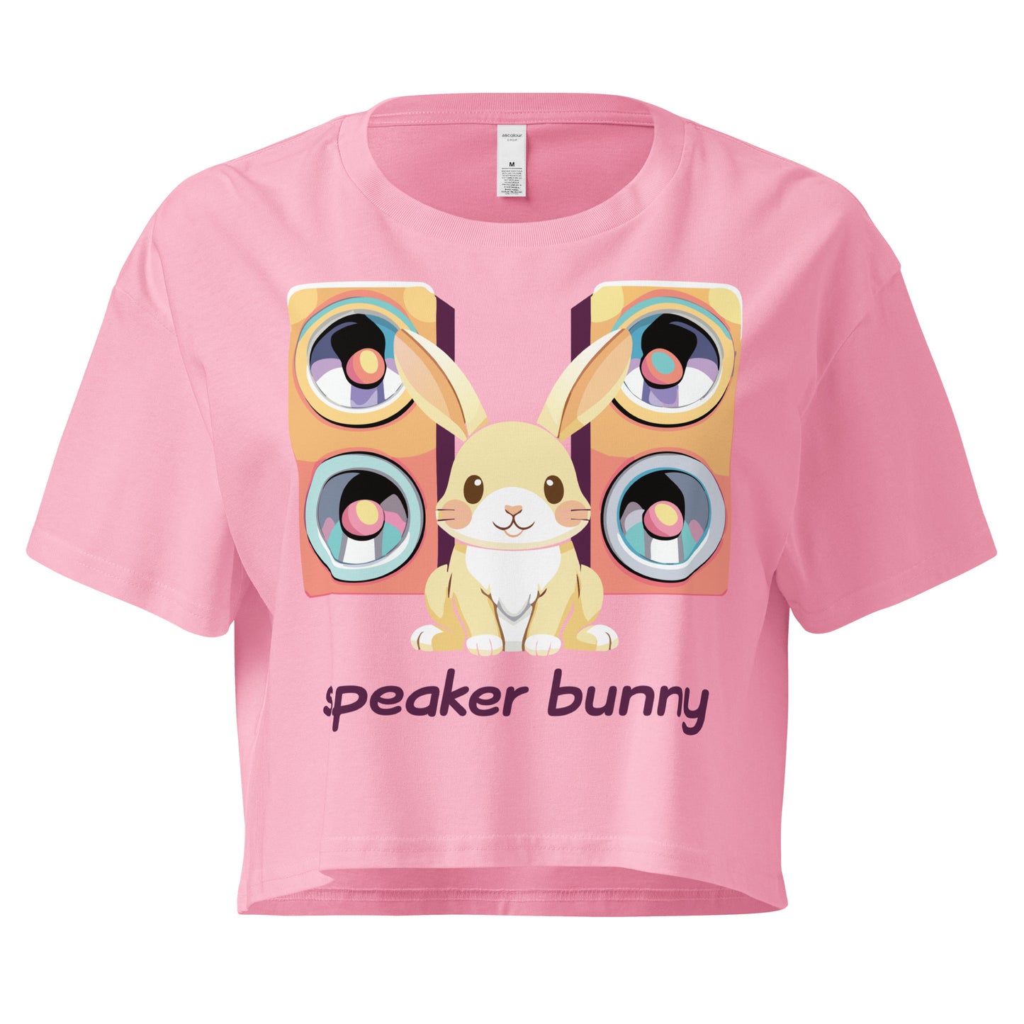 Speaker Bunny Crop Tee, bubblegum