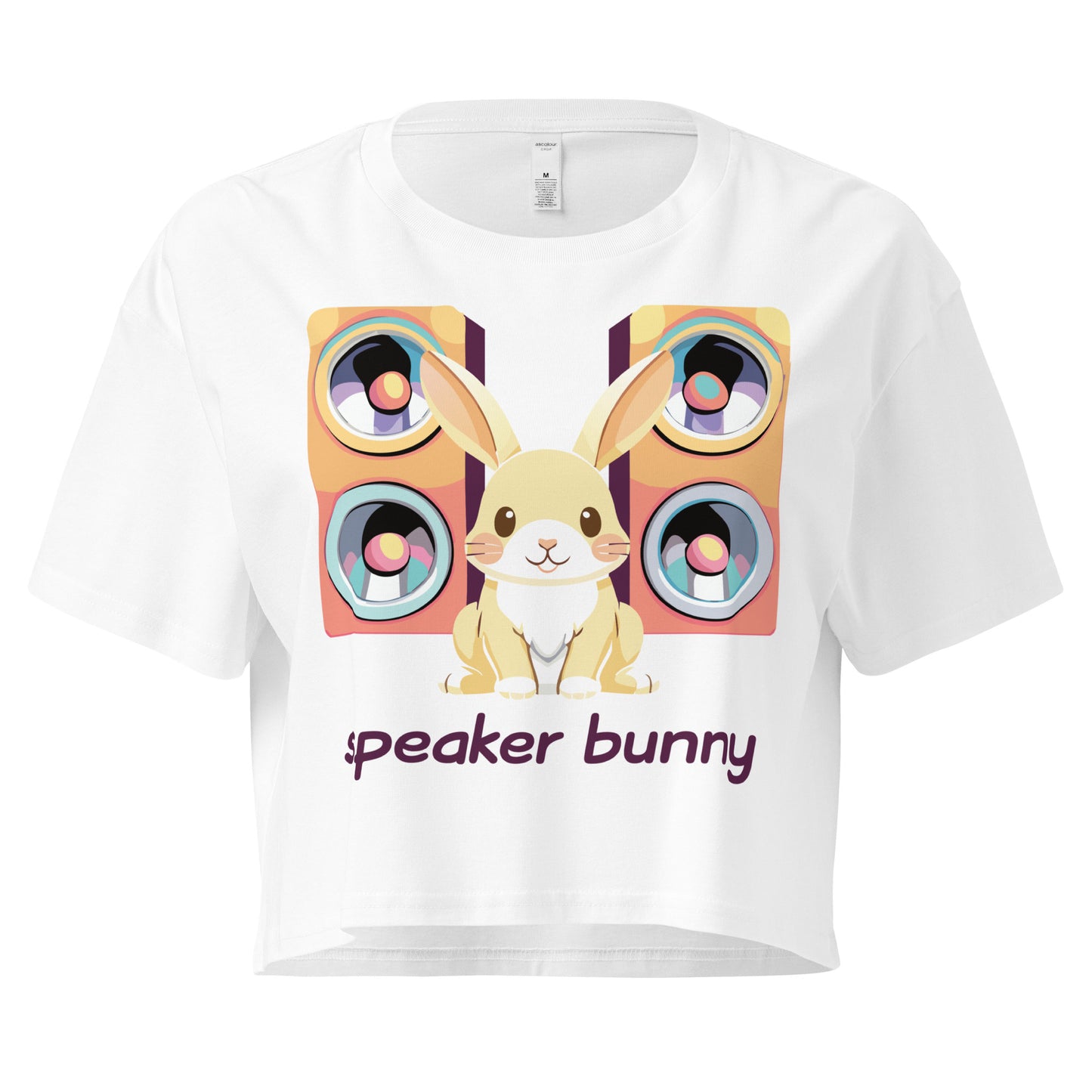 Speaker Bunny Crop Tee, white