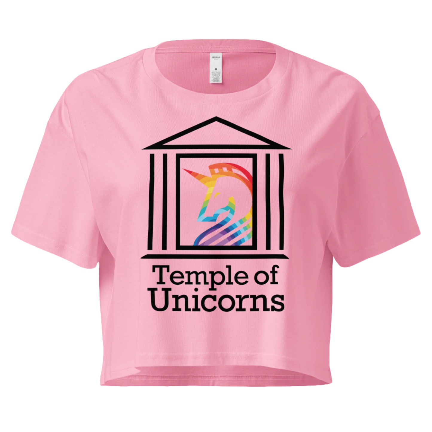 Temple of Unicorns Crop Tee, bubblegum