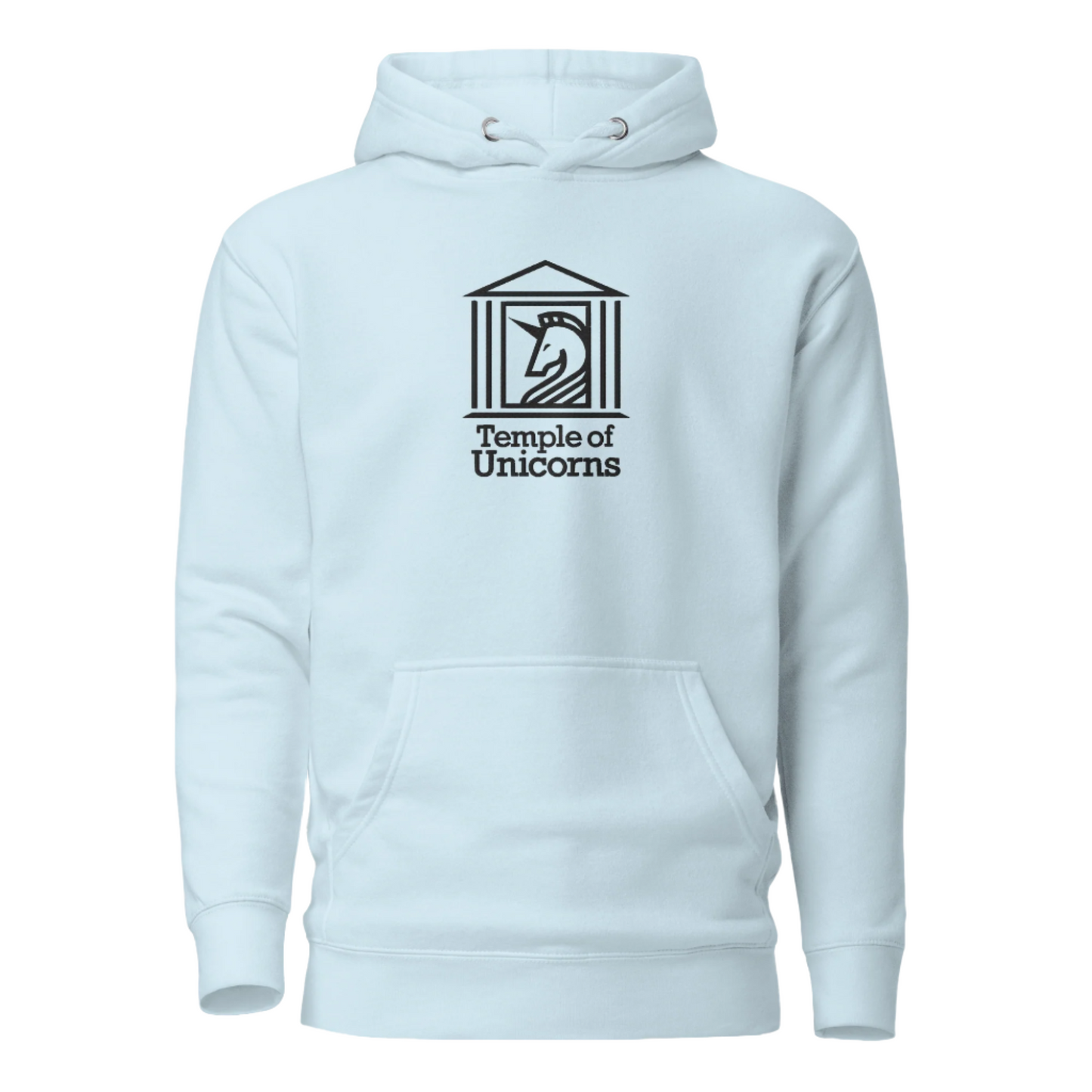 Temple of Unicorns Embroidered Hoodie, sky blue