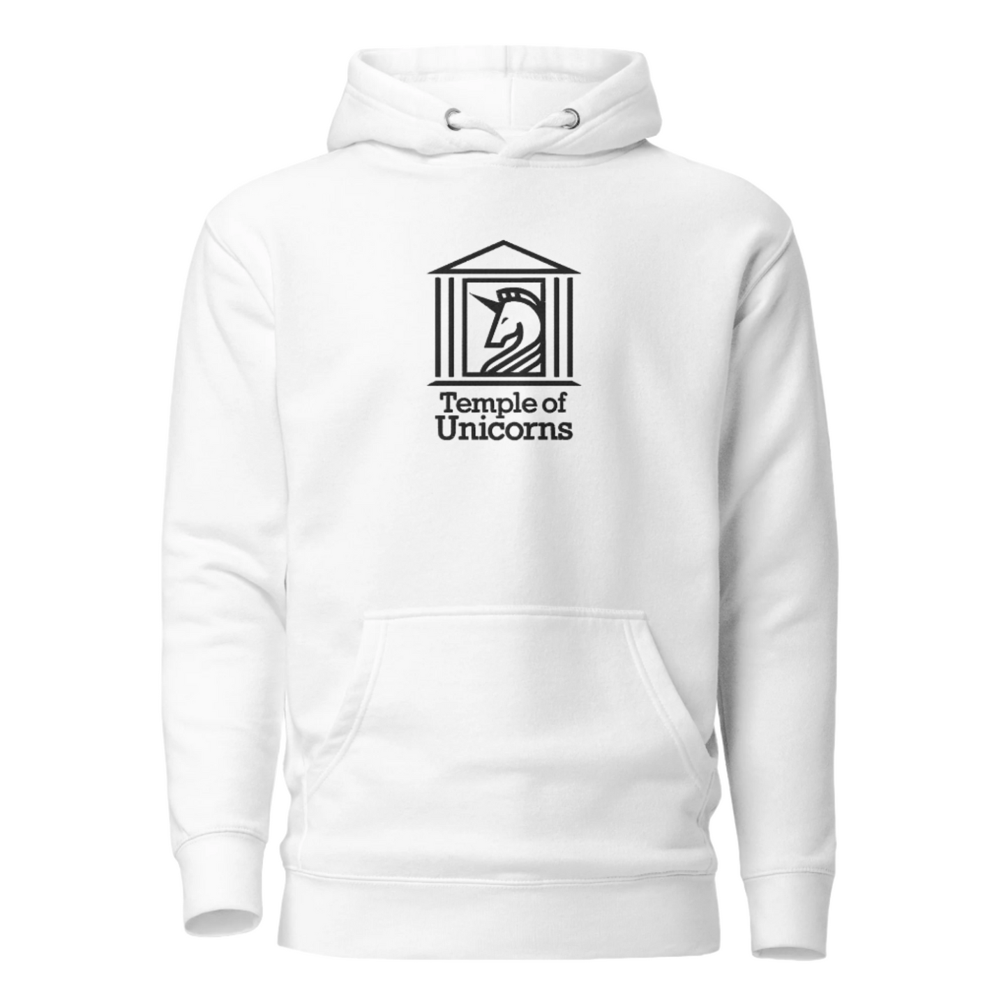 Temple of Unicorns Embroidered Hoodie, white
