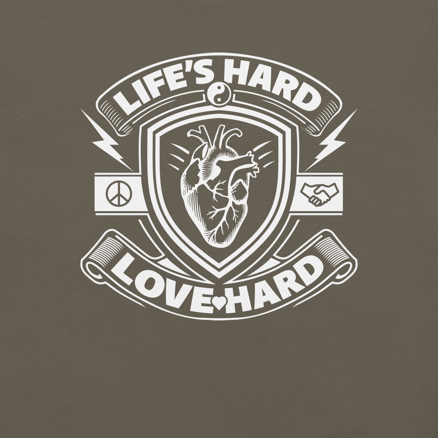 Love Hard Crest Unisex Tee
