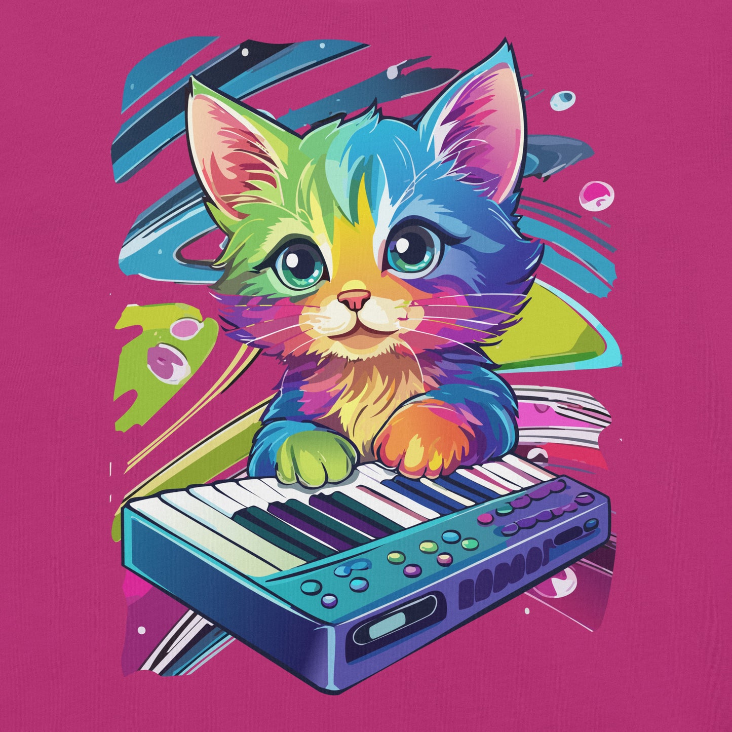 Cosmic Keyboard Kitten Unisex Tee