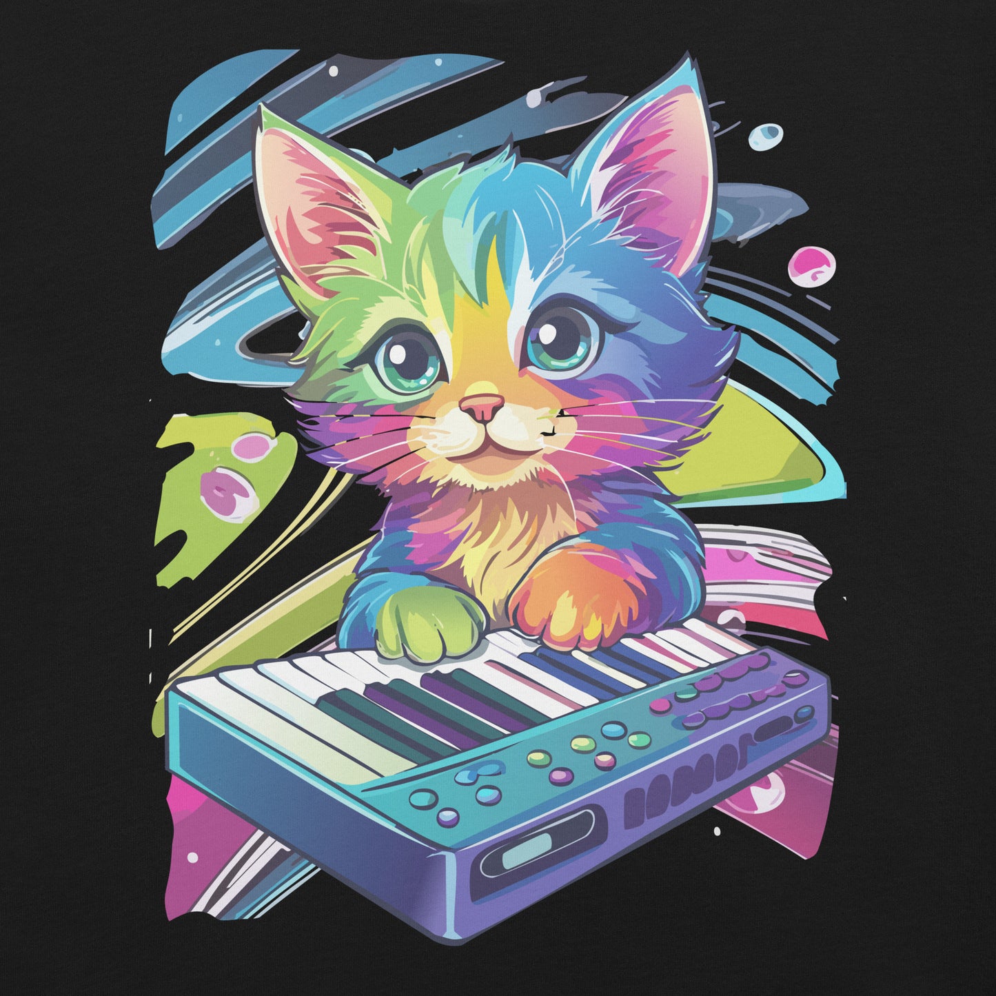 Cosmic Keyboard Kitten Unisex Tee