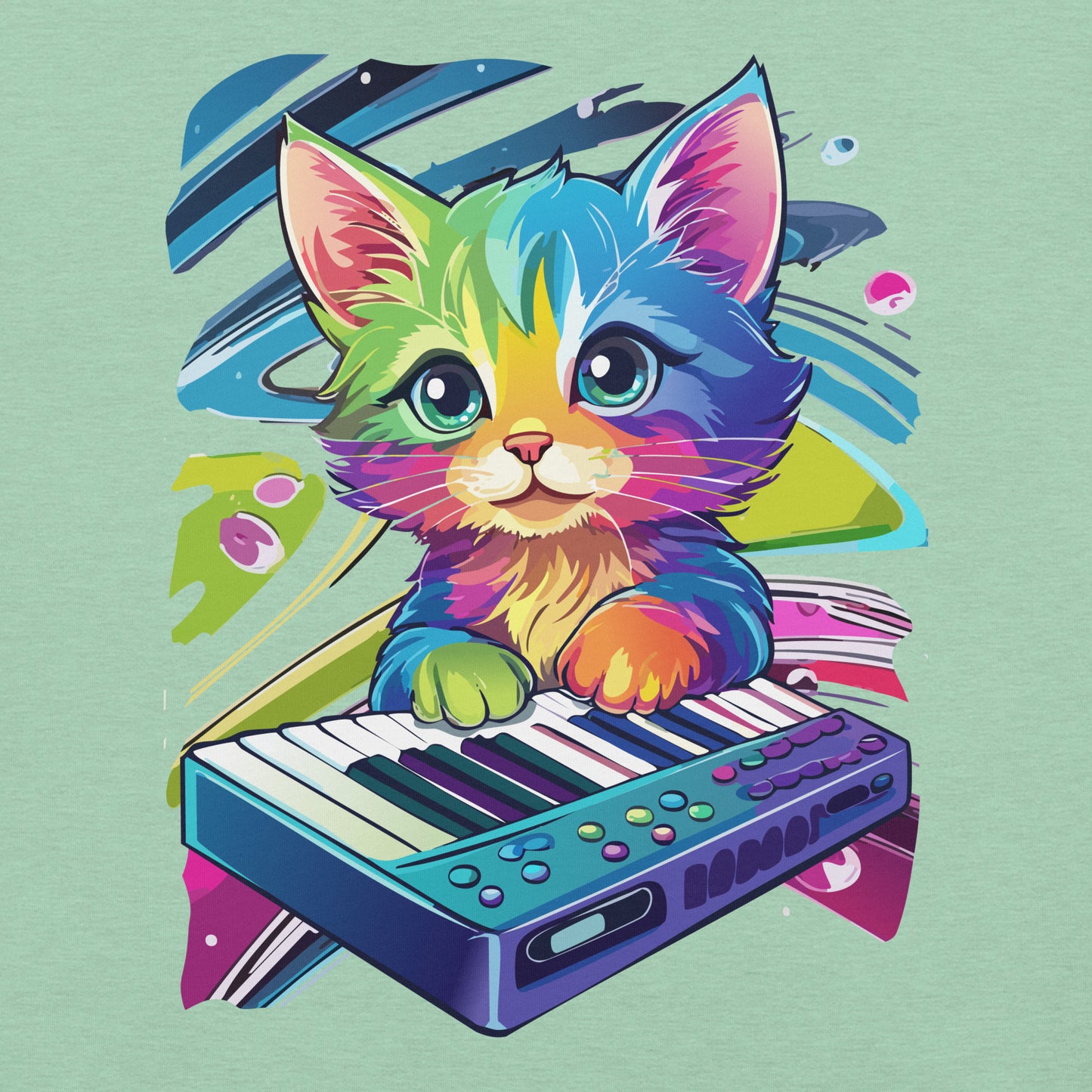 Cosmic Keyboard Kitten Unisex Tee