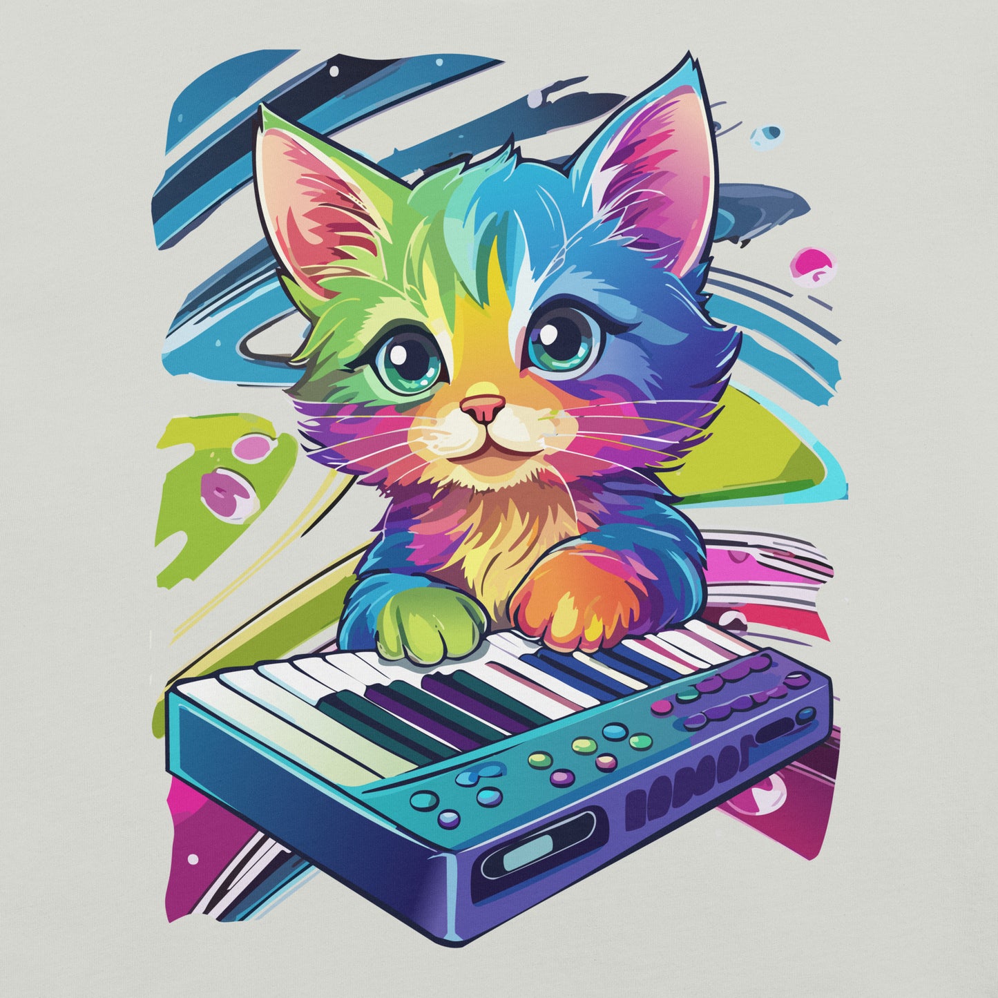 Cosmic Keyboard Kitten Unisex Tee
