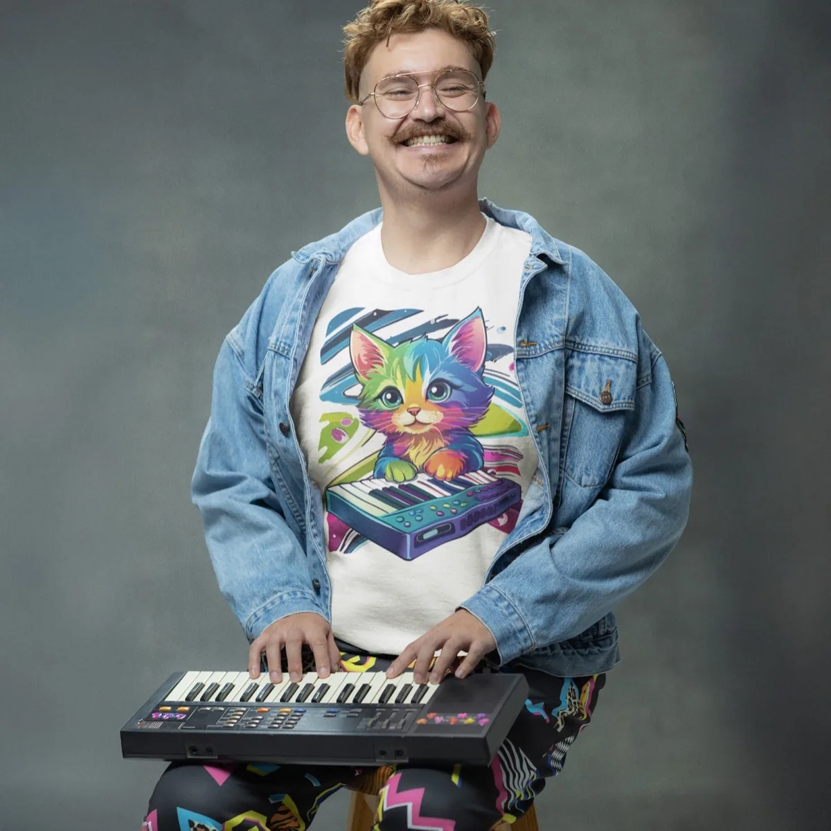 Cosmic Keyboard Kitten Unisex Tee