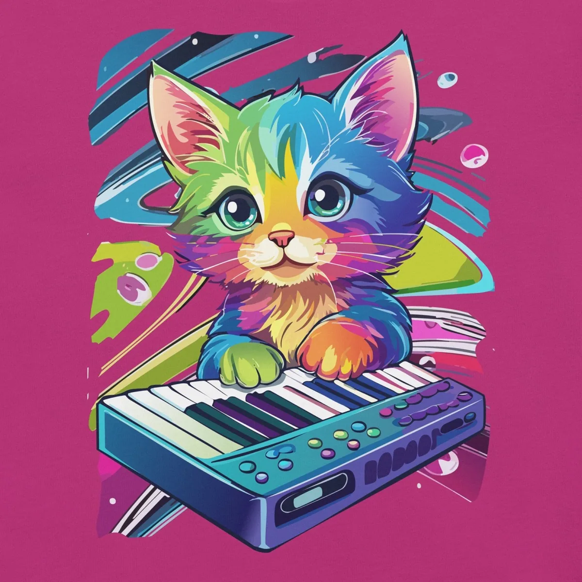 Cosmic Keyboard Kitten Unisex Tee