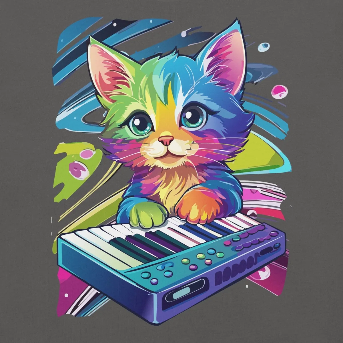 Cosmic Keyboard Kitten Unisex Tee