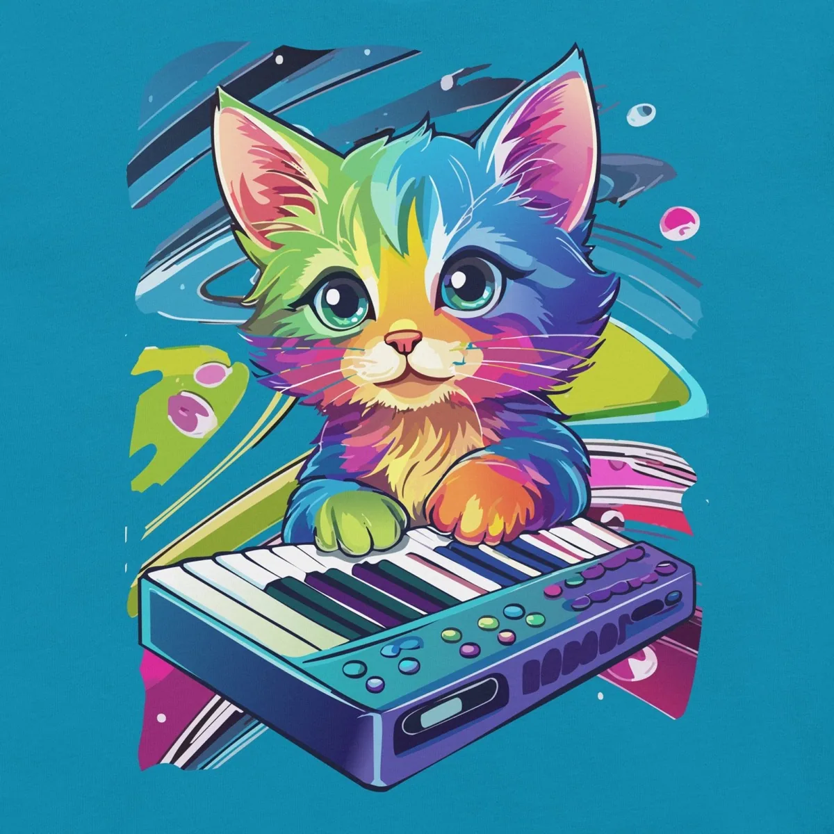 Cosmic Keyboard Kitten Unisex Tee
