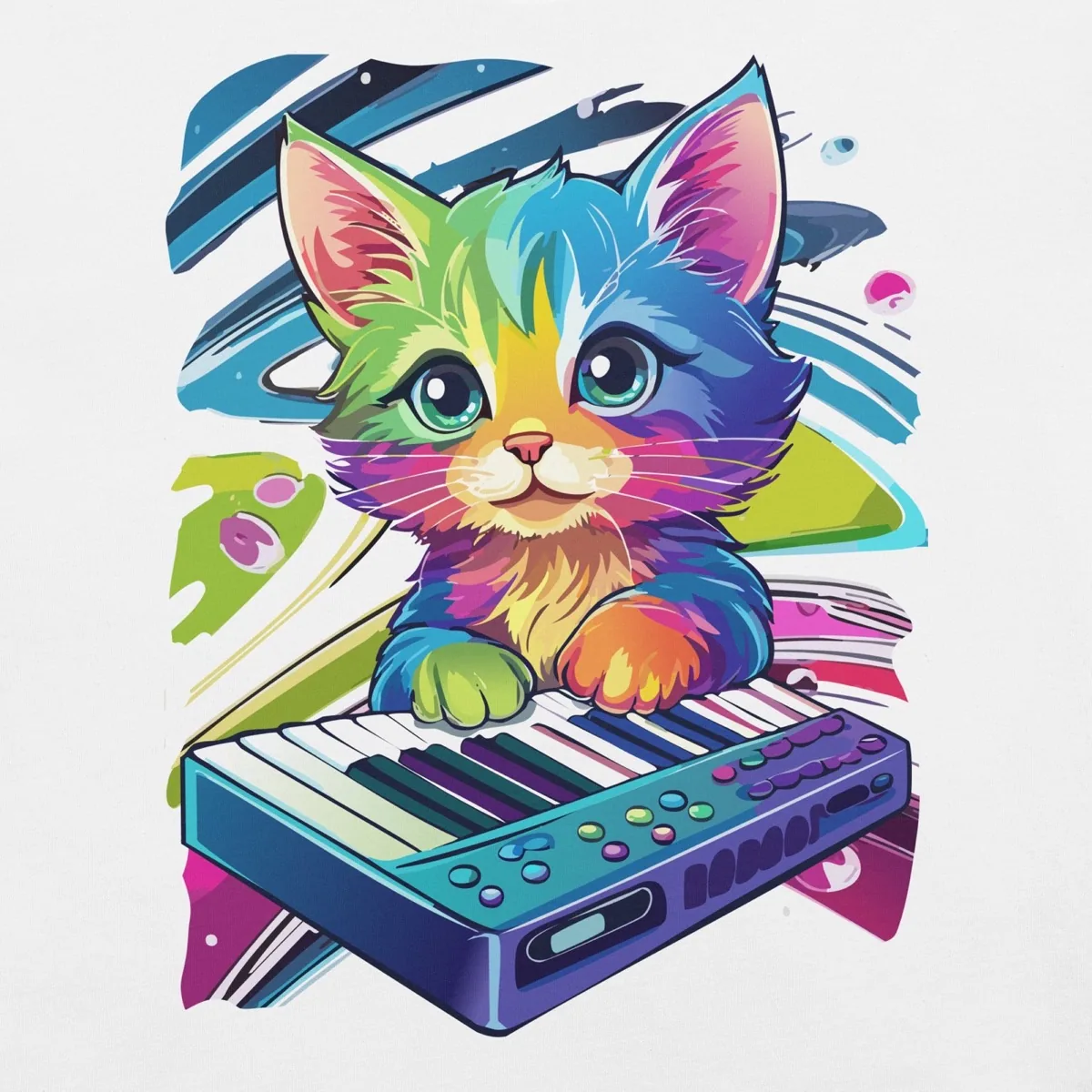 Cosmic Keyboard Kitten Unisex Tee