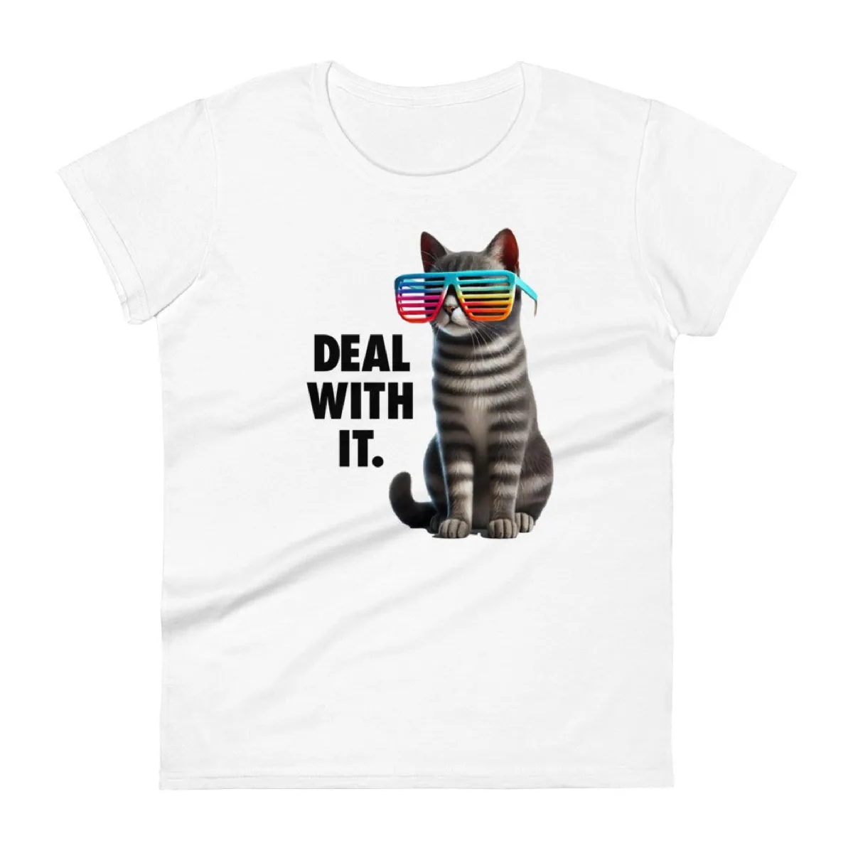 Deal With It Cat Contoured Tee