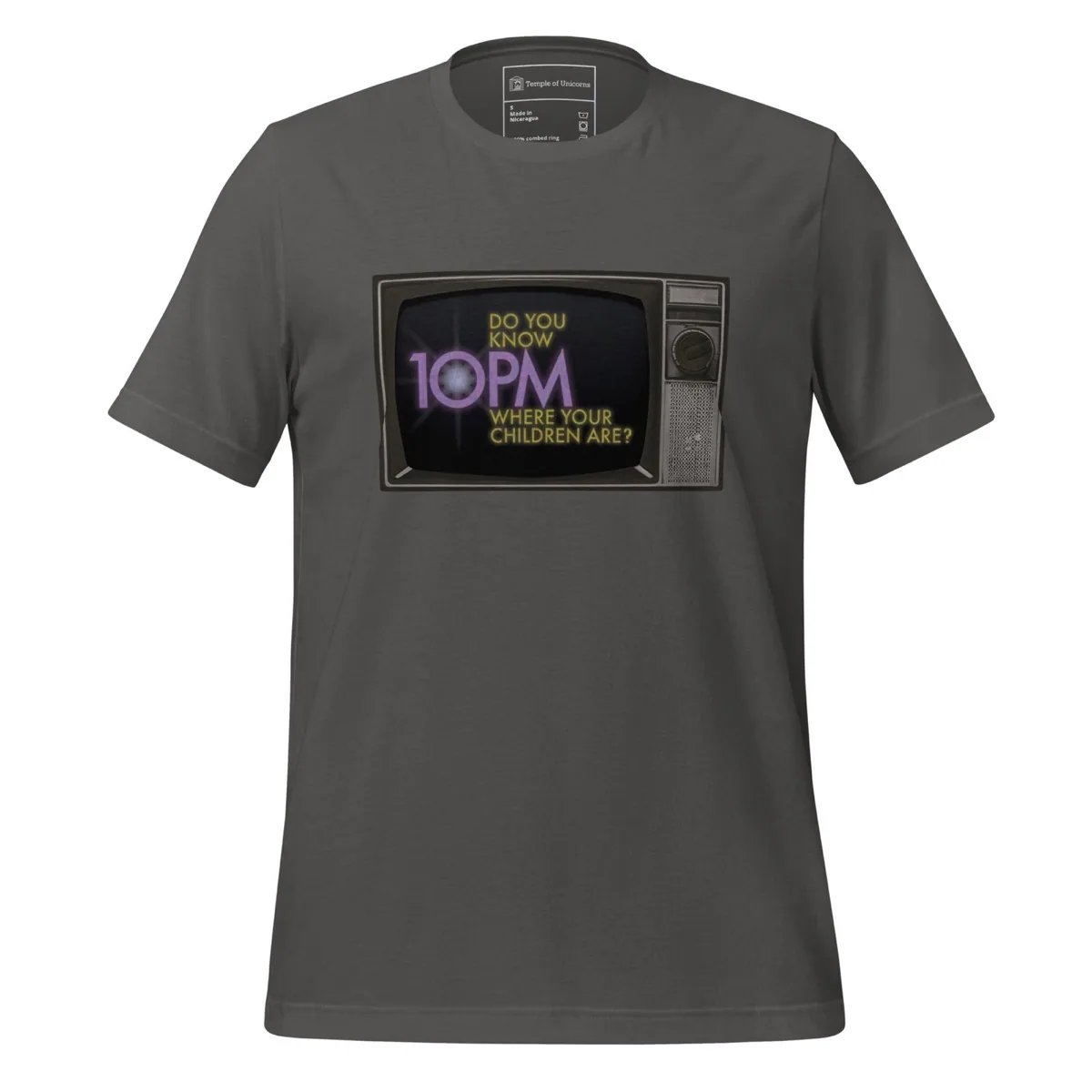Do You Know Where Your Children Are? Retro Tee, asphalt