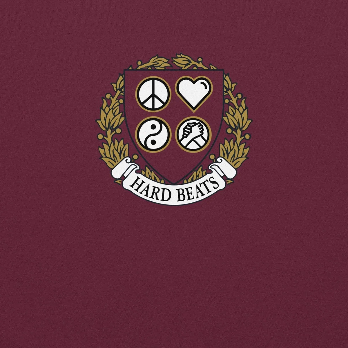 Hard Beats University Unisex Sweatshirt, maroon, detail