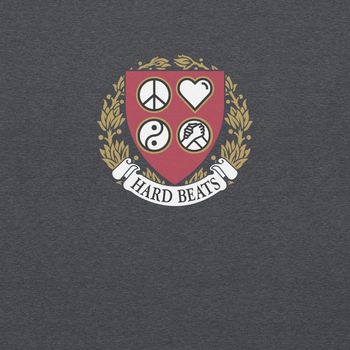 Hard Beats University Unisex Sweatshirt, dark heather, detail