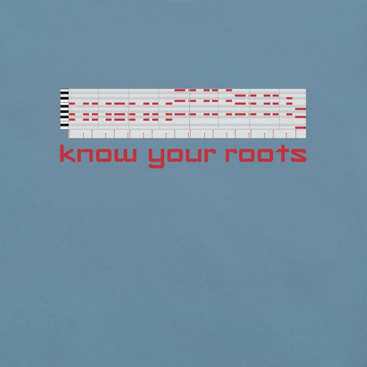 Know Your Roots MIDI Classic Tee, steel blue
