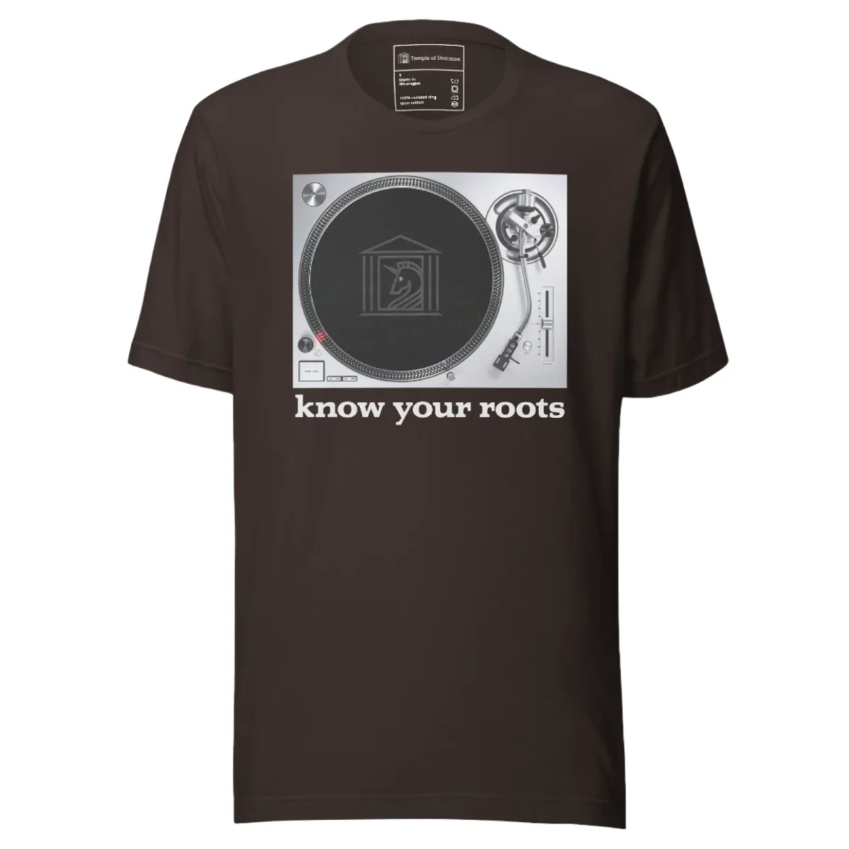 Know Your Roots Turntable Tee, brown