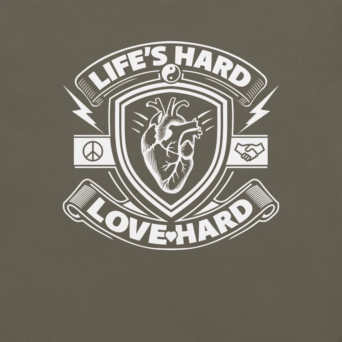 Love Hard Crest Unisex Tee