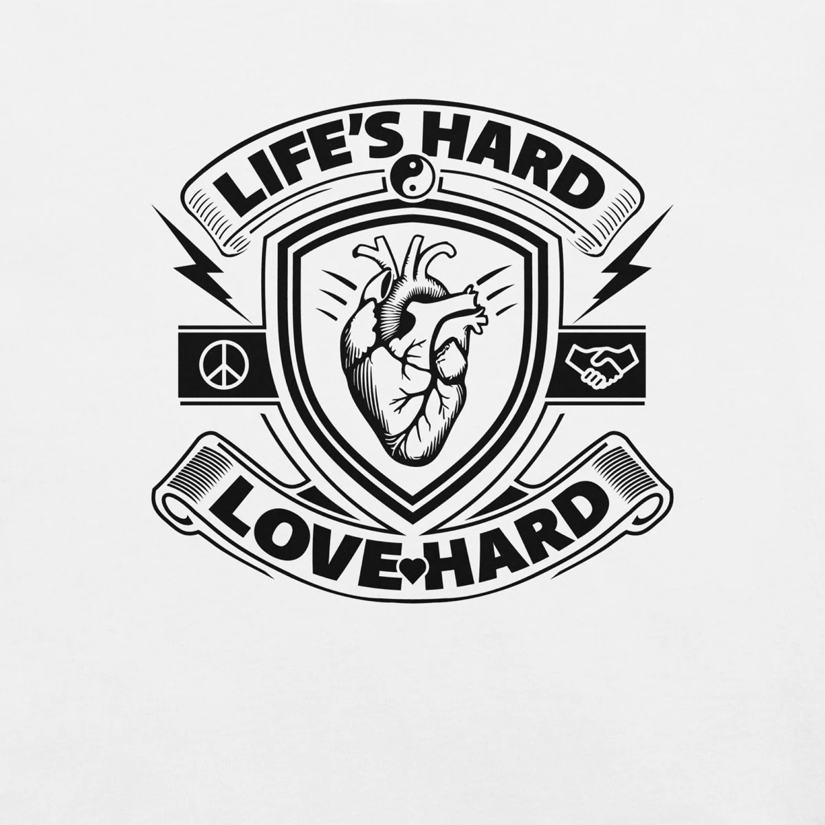 Love Hard Crest Unisex Tee