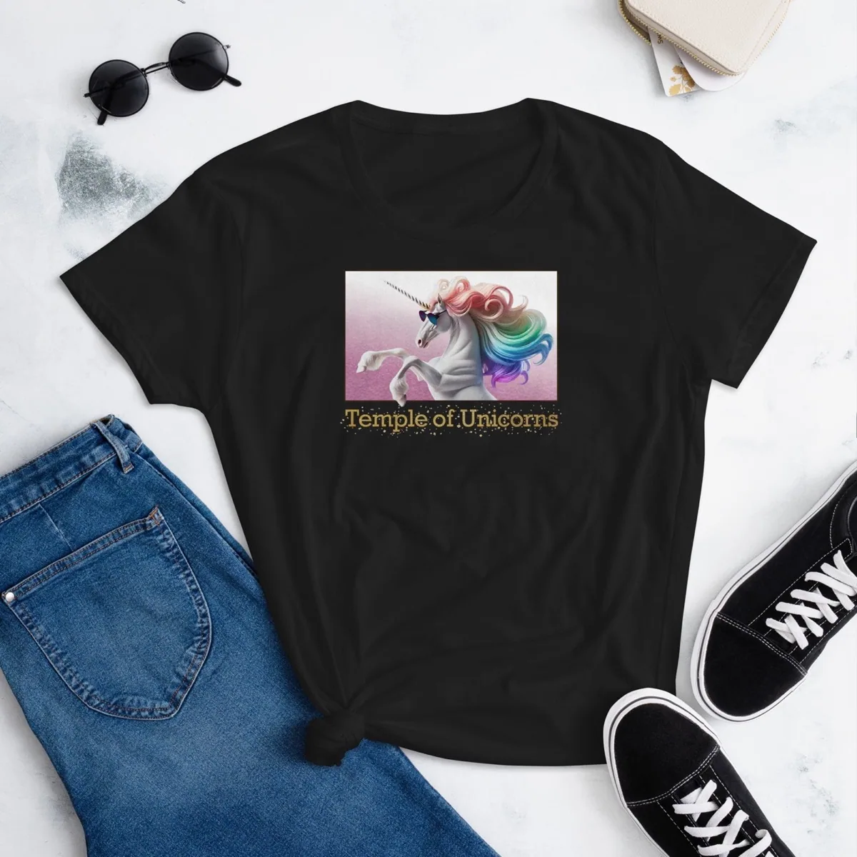 Magic Unicorn Women's tee, black