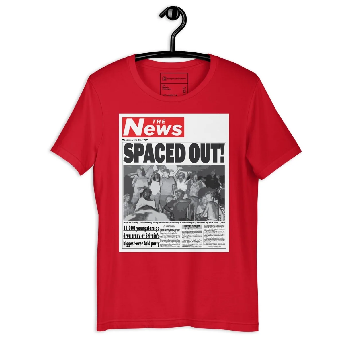 Spaced Out! Second Summer of Love Tee, red