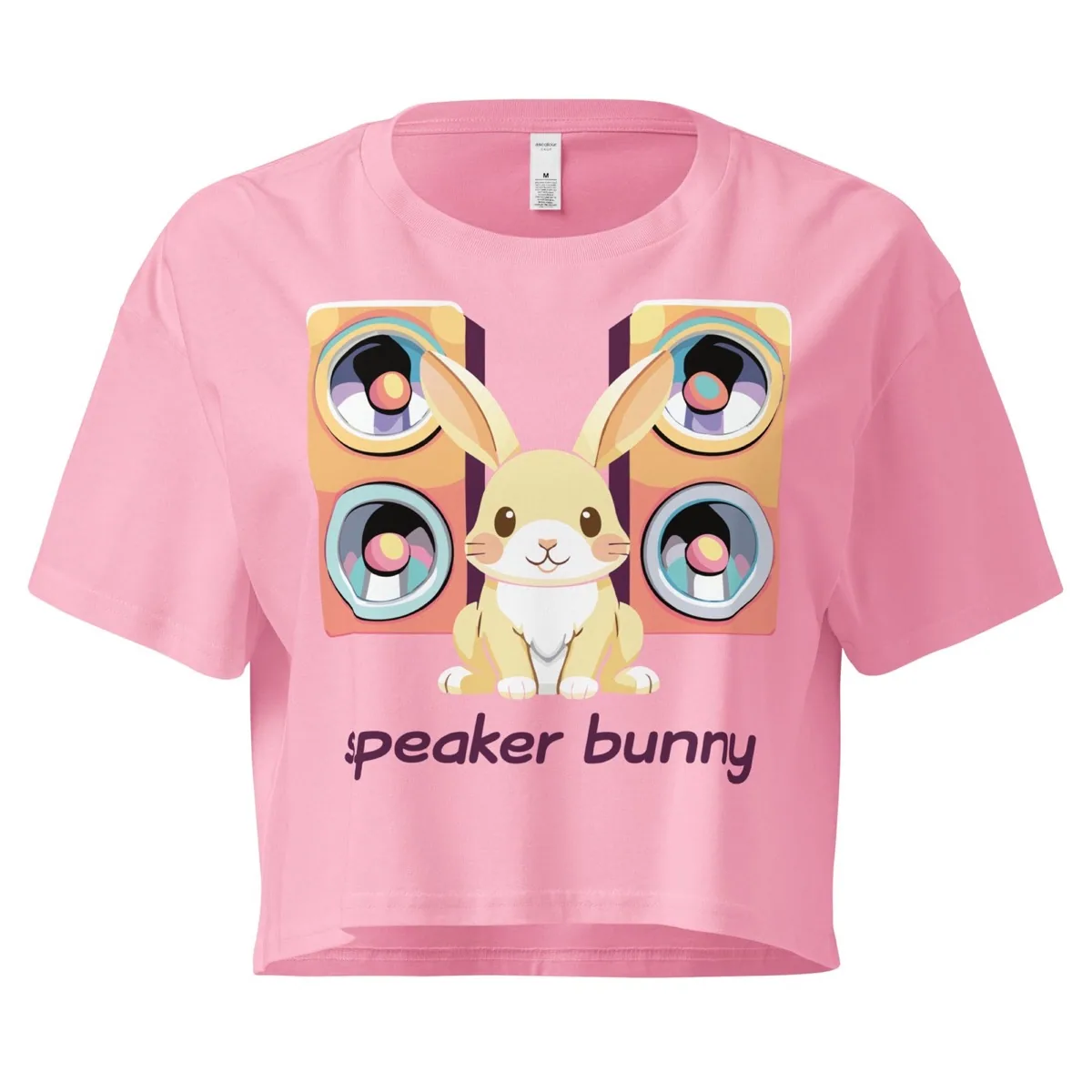 Speaker Bunny Crop Tee, bubblegum