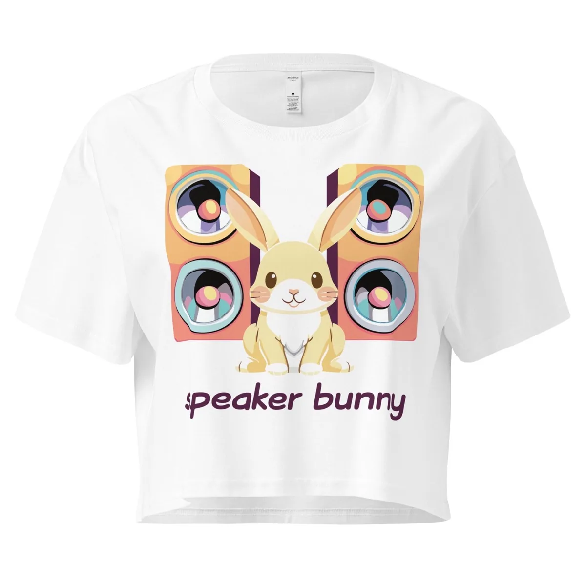 Speaker Bunny Crop Tee, white