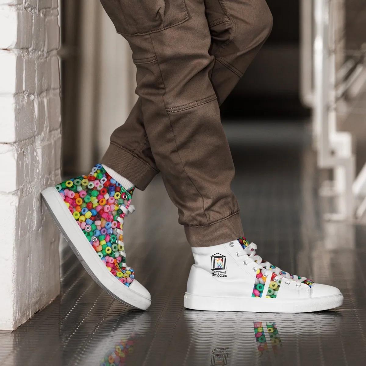 Spread PLUR Men's High Top Canvas Shoes