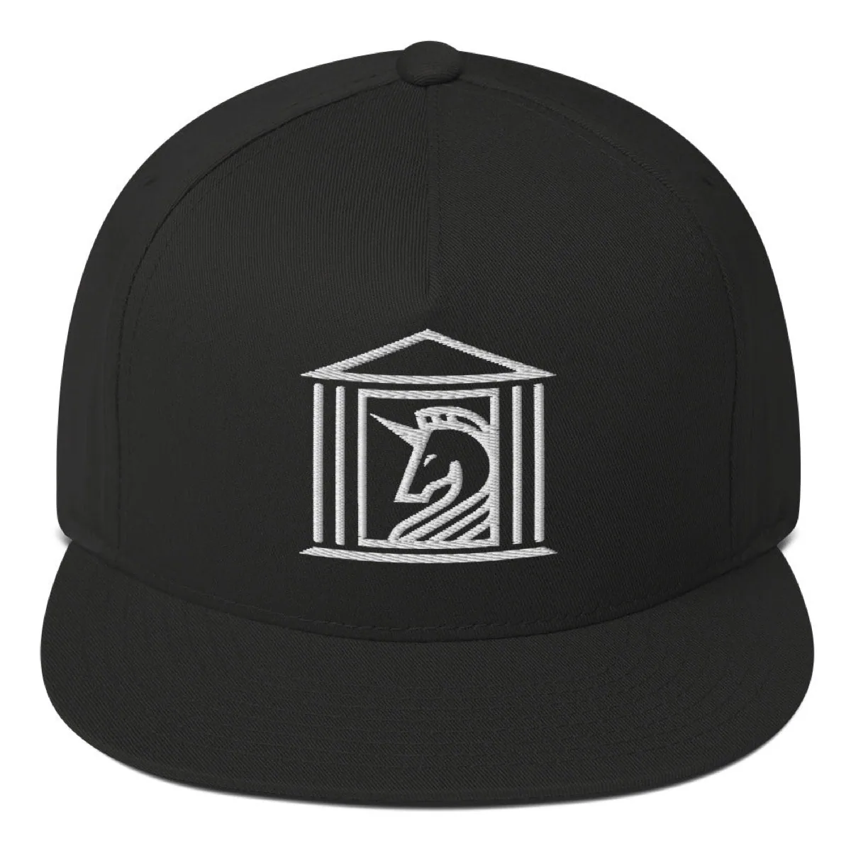 Temple of Unicorns Flat Bill Snapback, black