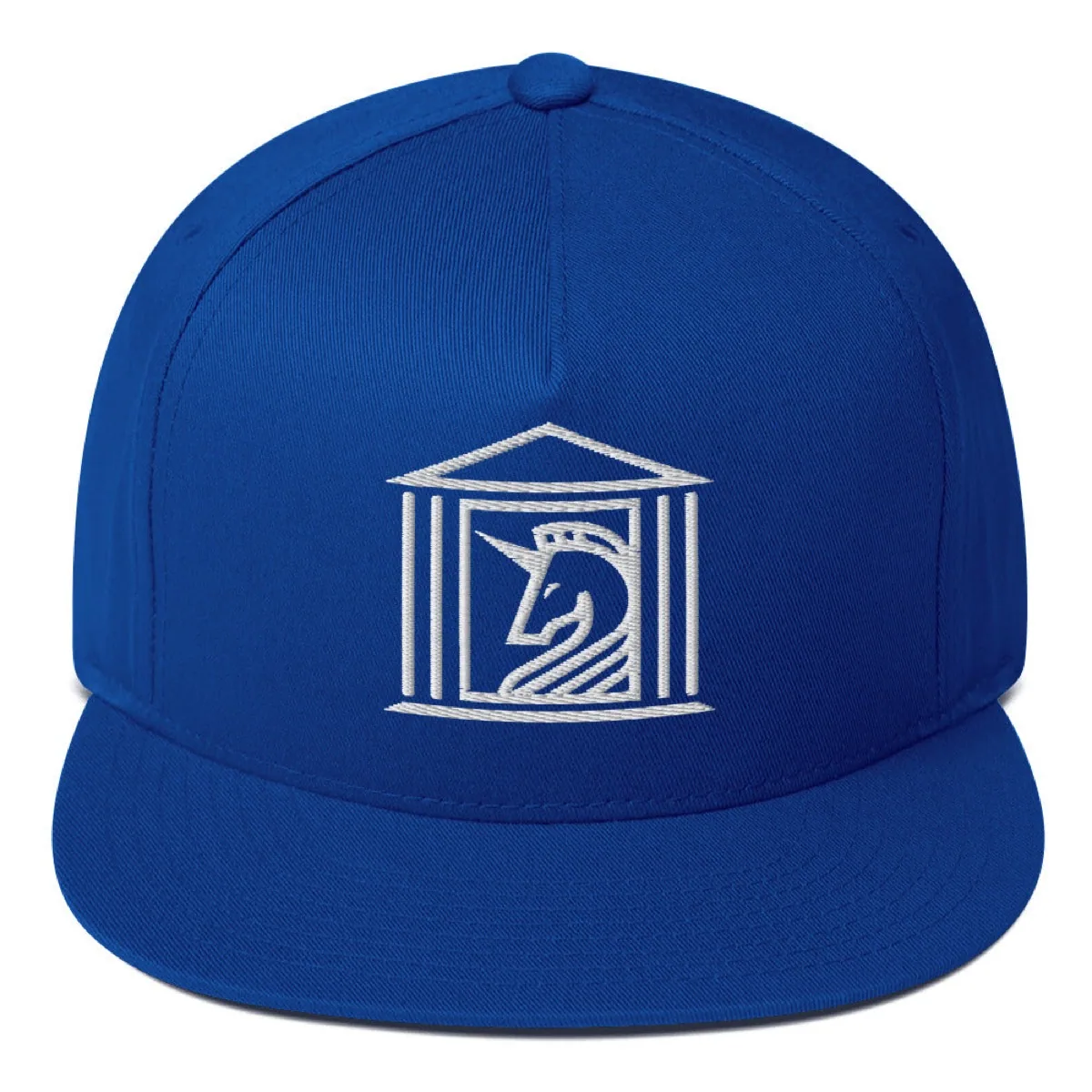 Temple of Unicorns Flat Bill Snapback, royal blue