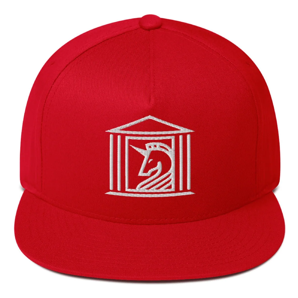 Temple of Unicorns Flat Bill Snapback, red