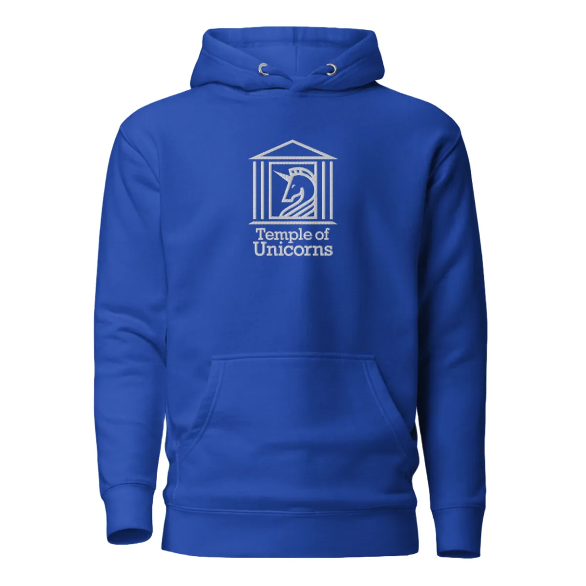 Temple of Unicorns Embroidered Hoodie, team royal