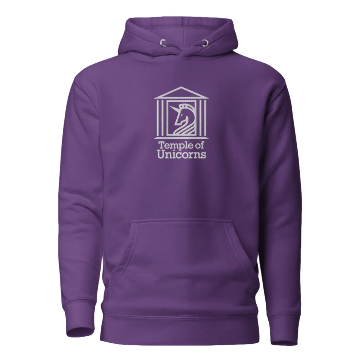 Temple of Unicorns Embroidered Hoodie, purple
