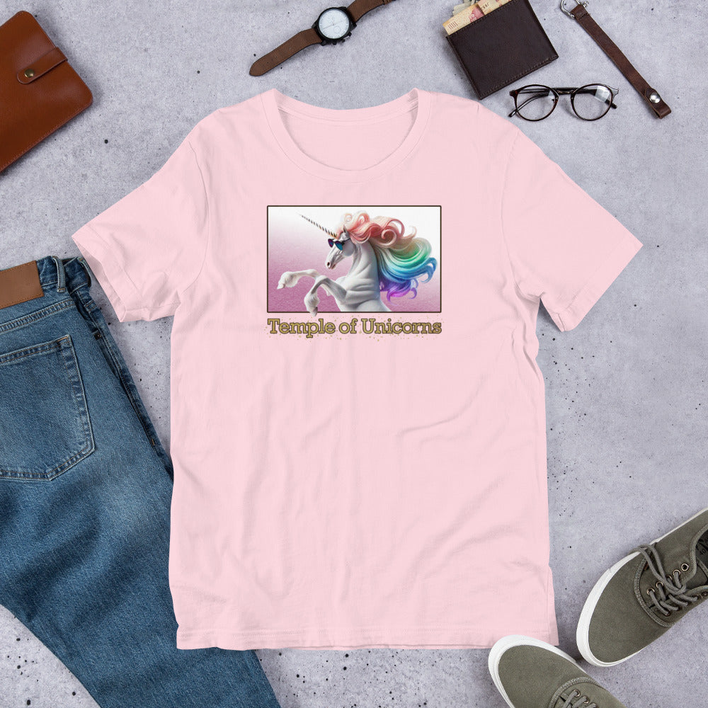 Magic Unicorn Men's tee, soft pink